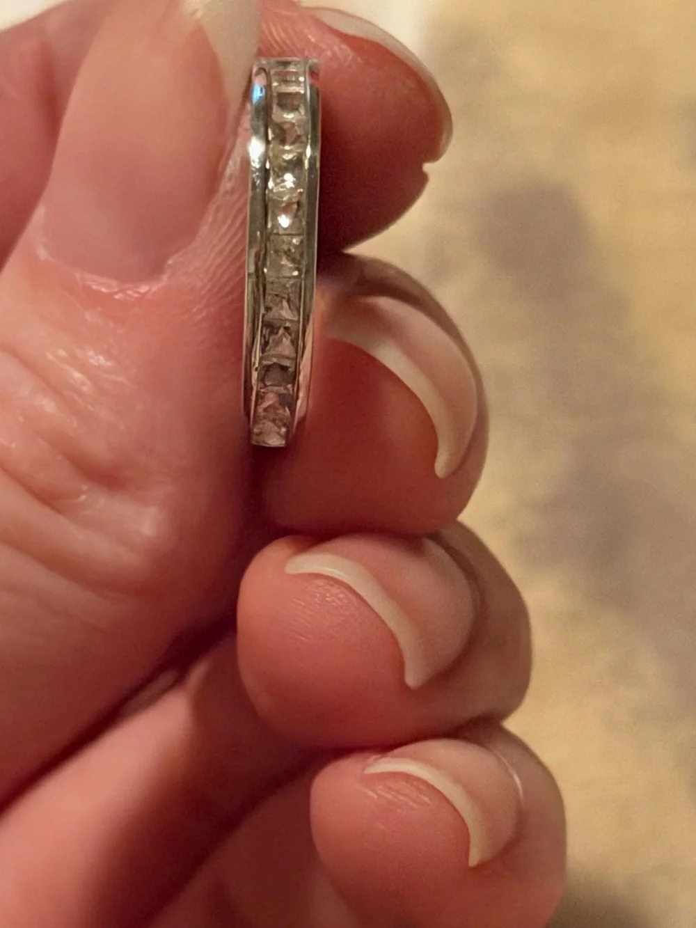 1ct Natural White Sapphire Sterling Silver Band Ring